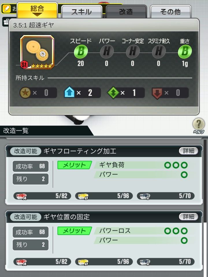 超速GP　ギヤ改造・パワーロス