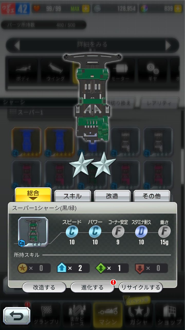 超速GP　スーパー1ステータス