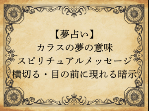 【夢占い】カラスの夢の意味｜スピリチュアルメッセージ・横切る・目の前に現れる暗示
